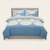 Bedding Set – Take Heart Print – Stormy Blue