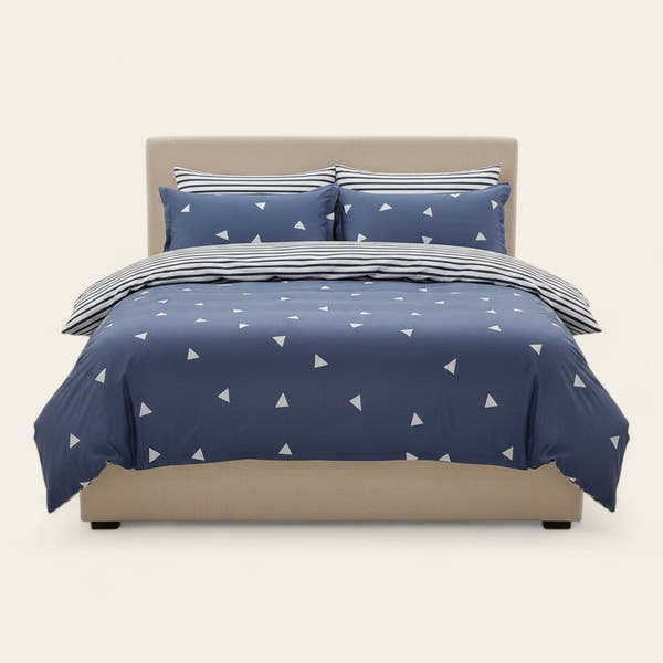 Bedding Set – Triangle Print – Midnight Navy