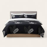Bedding Set – Tropical Palm – Ink Black