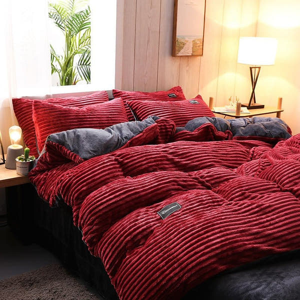 Bedding Set – Corduroy Velvet – Bordeaux