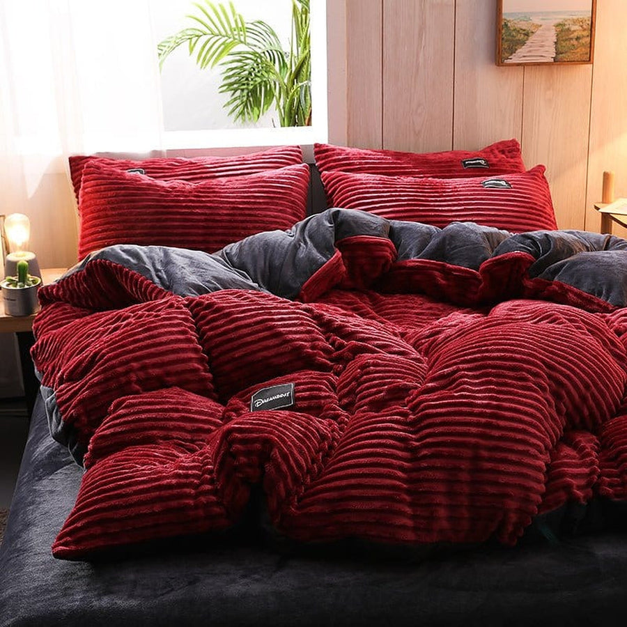 Bedding Set – Corduroy Velvet – Bordeaux