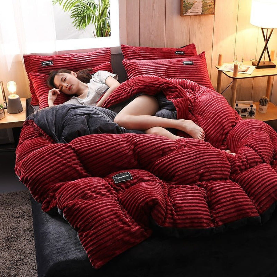 Bedding Set – Corduroy Velvet – Bordeaux