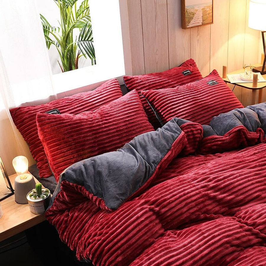 Bedding Set – Corduroy Velvet – Bordeaux