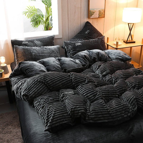 Bedding Set – Corduroy Velvet – Ink Black