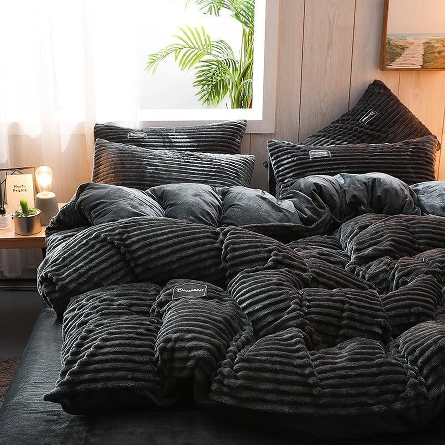 Bedding Set – Corduroy Velvet – Ink Black