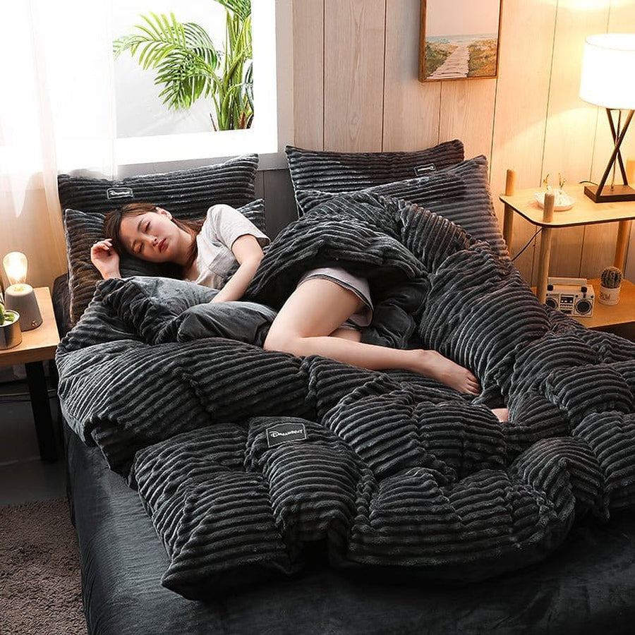 Bedding Set – Corduroy Velvet – Ink Black