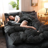 Bedding Set – Corduroy Velvet – Ink Black