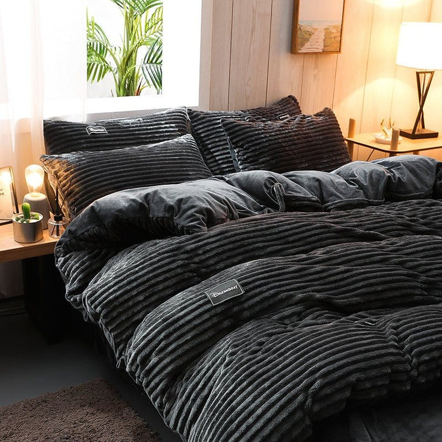 Bedding Set – Corduroy Velvet – Ink Black