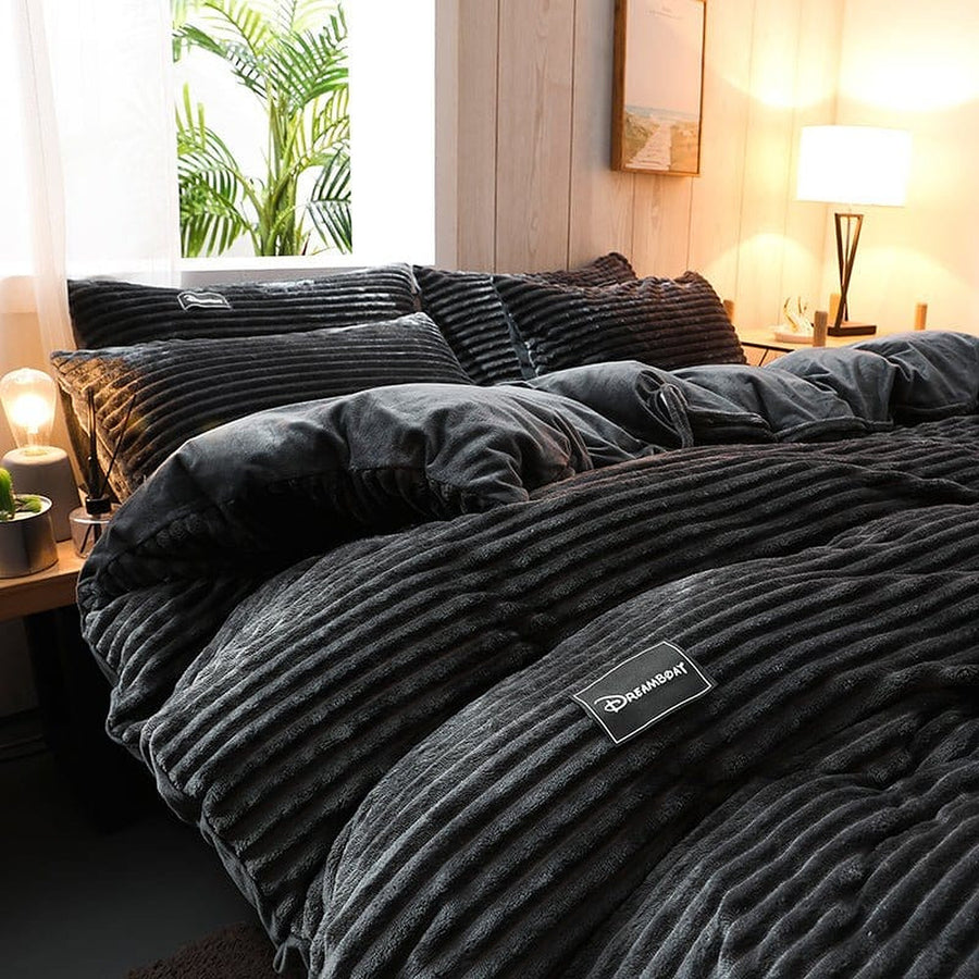 Bedding Set – Corduroy Velvet – Ink Black