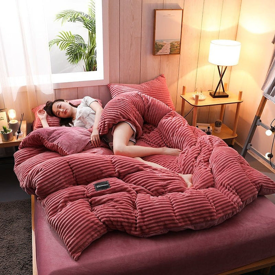 Bedding Set – Corduroy Velvet – Soft Blush