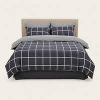 Bedding Set – Windowpane Check – Midnight Navy