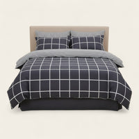 Bedding Set – Windowpane Check – Midnight Navy