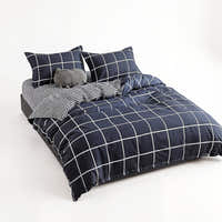 Bedding Set – Windowpane Check – Midnight Navy