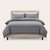 Bedding Set – Windowpane Check – Pearl Grey