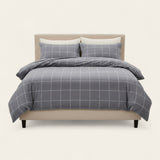 Bedding Set – Windowpane Check – Pearl Grey