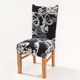 Chair Cover – Baroque Damask – Ink Black