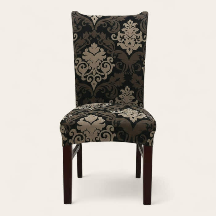 Chair Cover – Damask Print – Bronze & Black