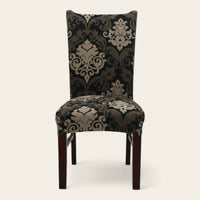 Chair Cover – Damask Print – Bronze & Black