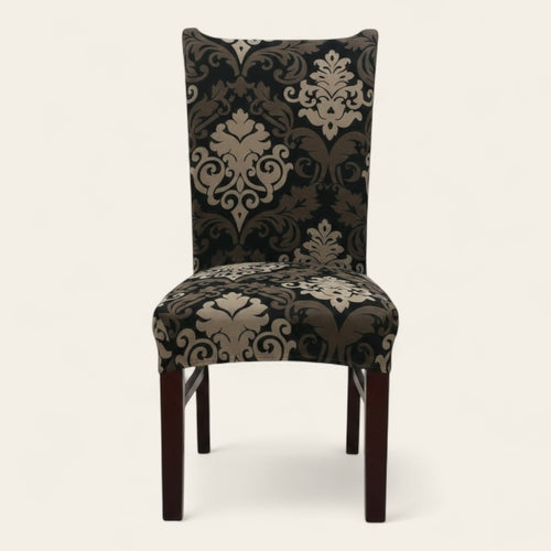 Chair Cover – Damask Print – Bronze & Black
