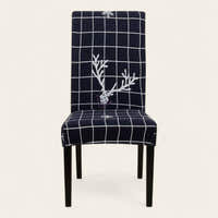 Chair Cover – Deer Grid Print – Midnight Navy