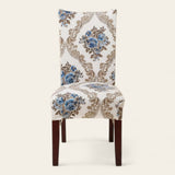 Chair Cover – Floral Damask – Bouclé Sand