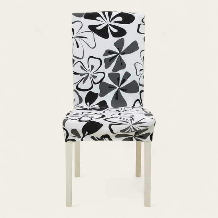 Chair Cover – Floral Print – Black & White
