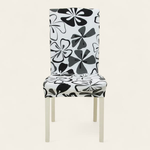 Chair Cover – Floral Print – Black & White