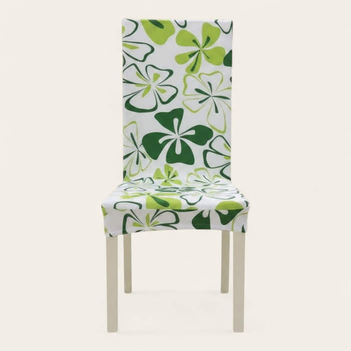 Chair Cover – Floral Print – Lime & Cream
