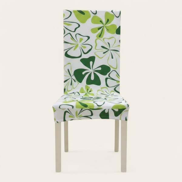 Chair Cover – Floral Print – Lime & Cream