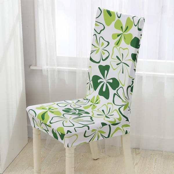Chair Cover – Floral Print – Lime & Cream