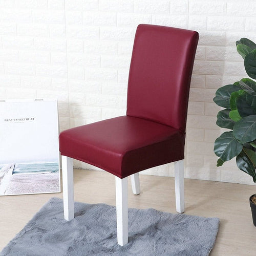 Chair Cover – Leather Look – Bordeaux