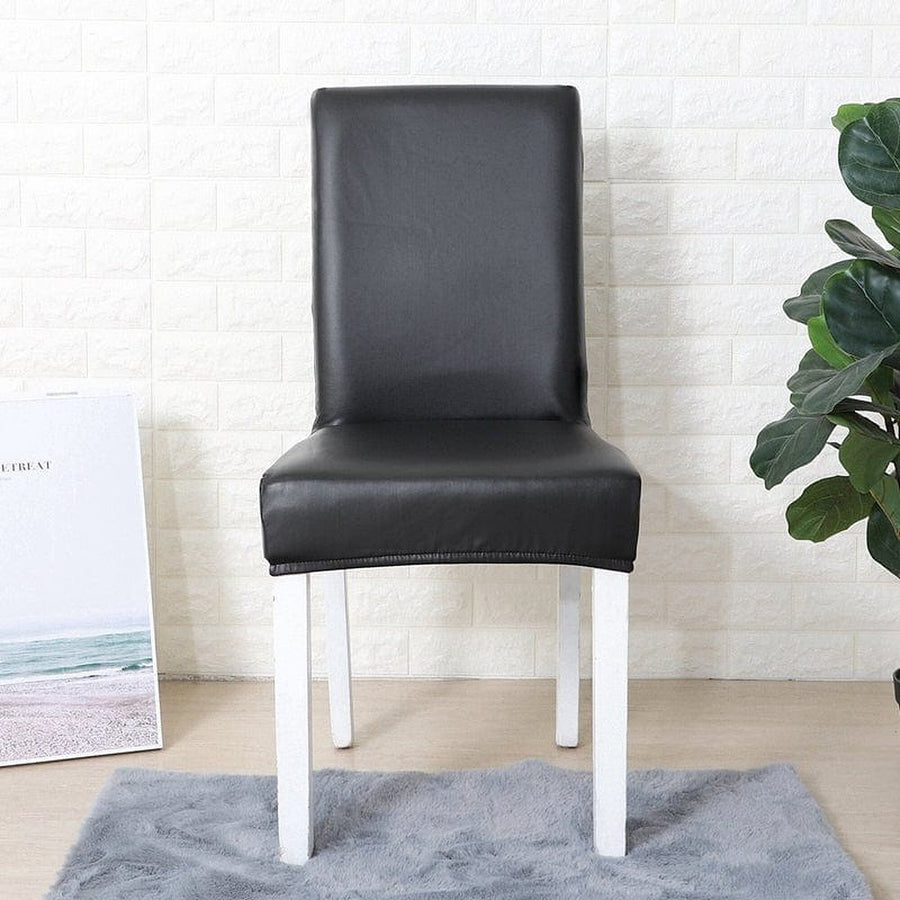 Chair Cover – Leather Look – Ink Black