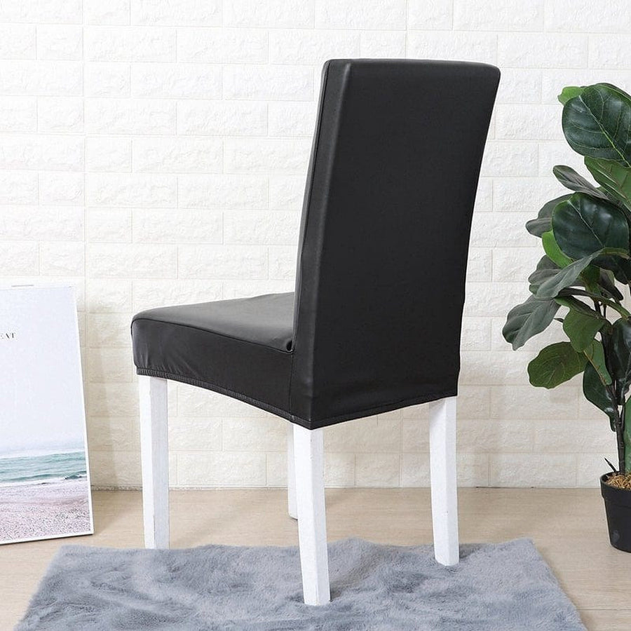 Chair Cover – Leather Look – Ink Black