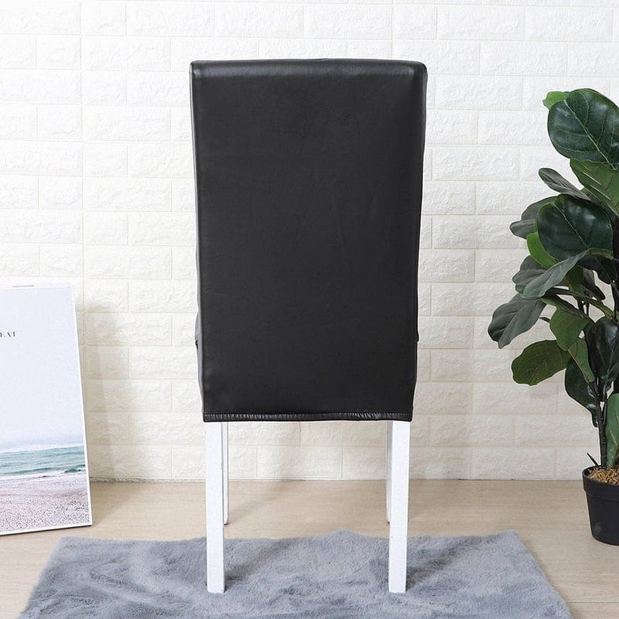 Chair Cover – Leather Look – Ink Black