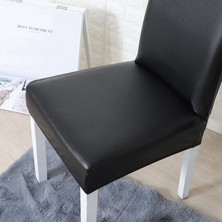 Chair Cover – Leather Look – Ink Black
