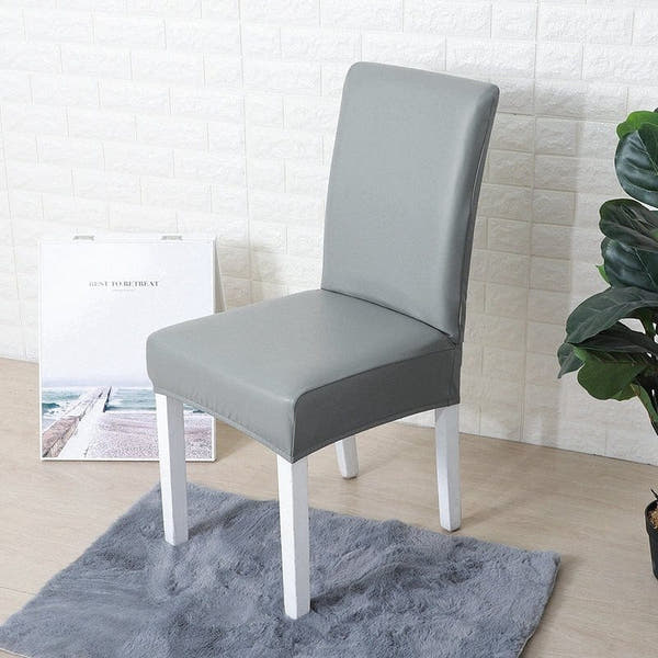 Chair Cover – Leather Look – Pearl Grey