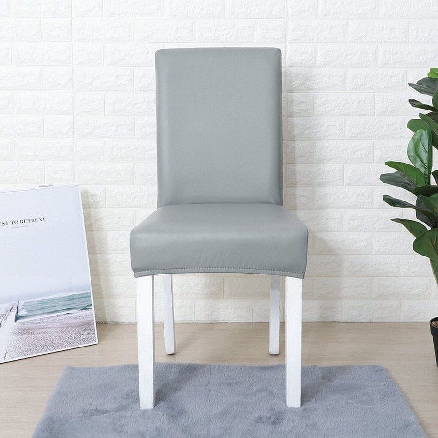 Chair Cover – Leather Look – Pearl Grey