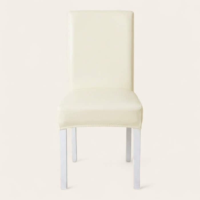Chair Cover – Leather Look – Pearl White