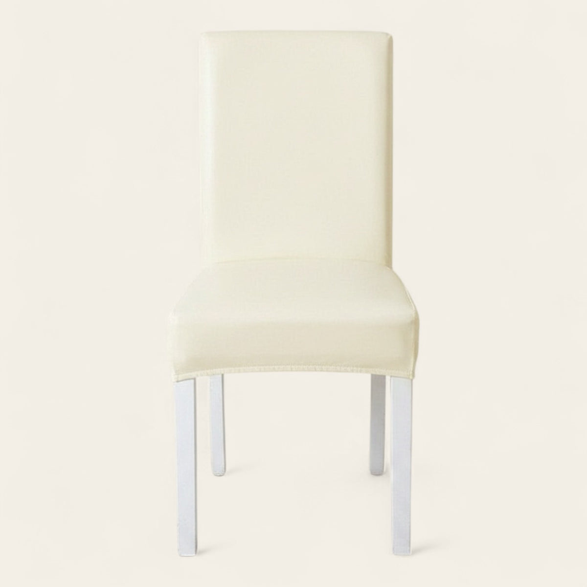 Chair Cover – Leather Look – Pearl White