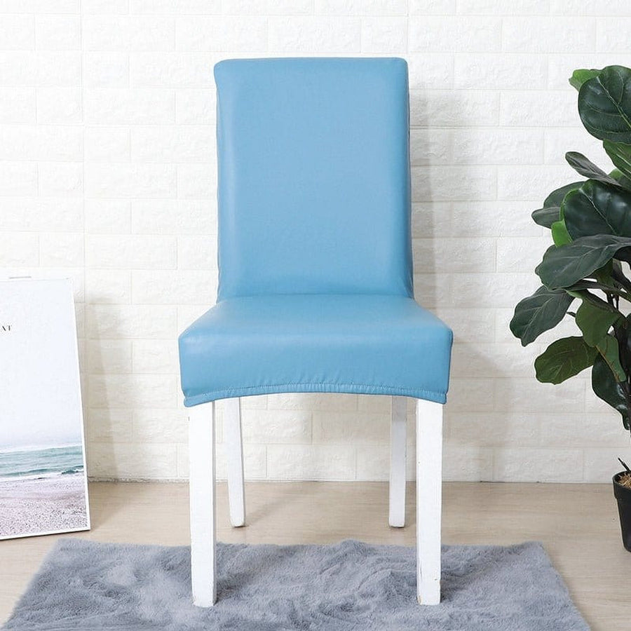Chair Cover – Leather Look – Sky Mist