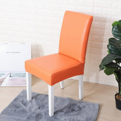 Chair Cover – Leather Look – Terracotta