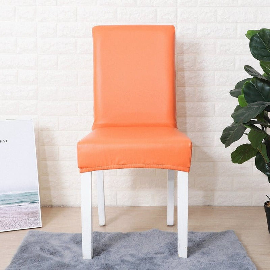 Chair Cover – Leather Look – Terracotta