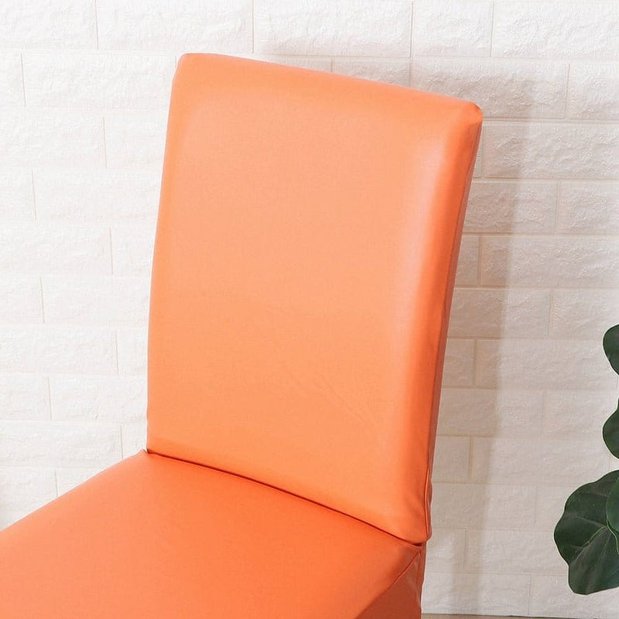Chair Cover – Leather Look – Terracotta