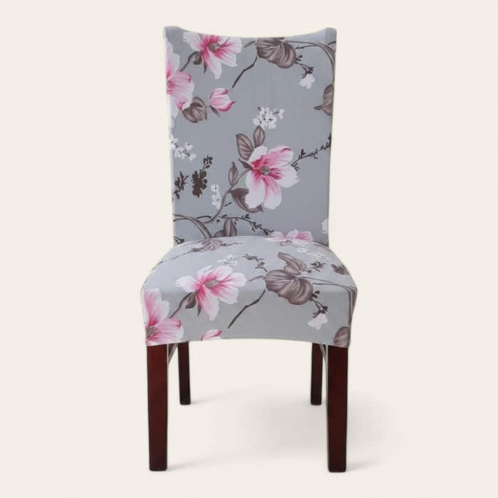 Chair Cover – Magnolia Floral – Pearl Grey