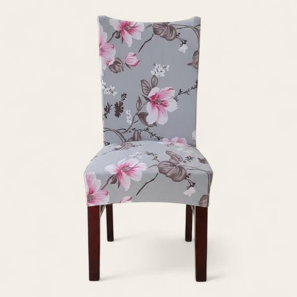 Chair Cover – Magnolia Floral – Pearl Grey