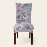 Chair Cover – Magnolia Floral – Pearl Grey