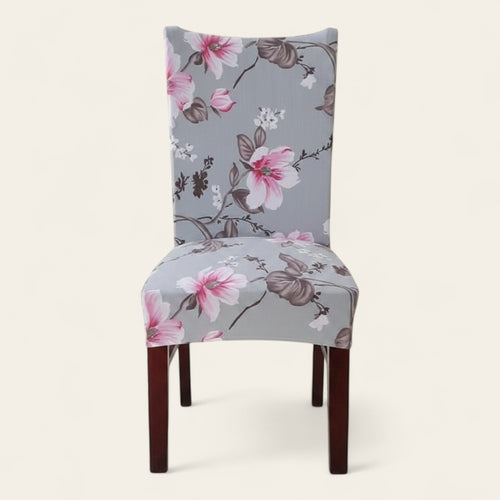 Chair Cover – Magnolia Floral – Pearl Grey