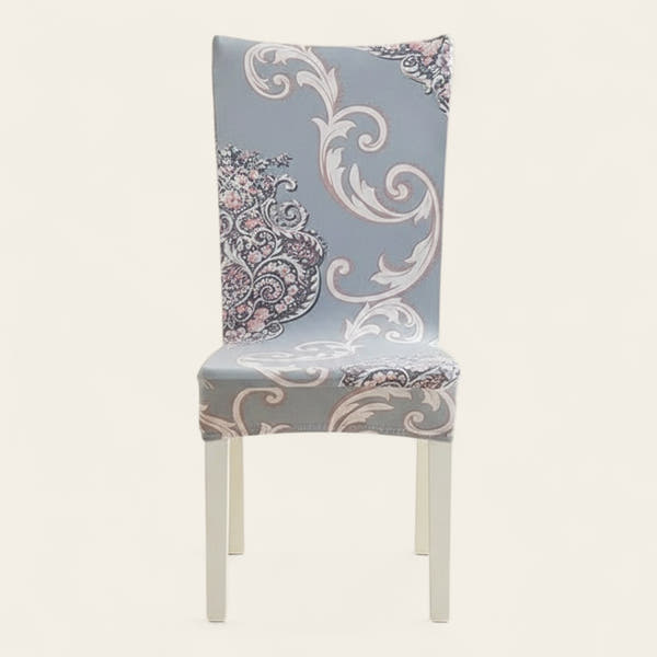 Chair Cover – Paisley Print – Pearl Grey