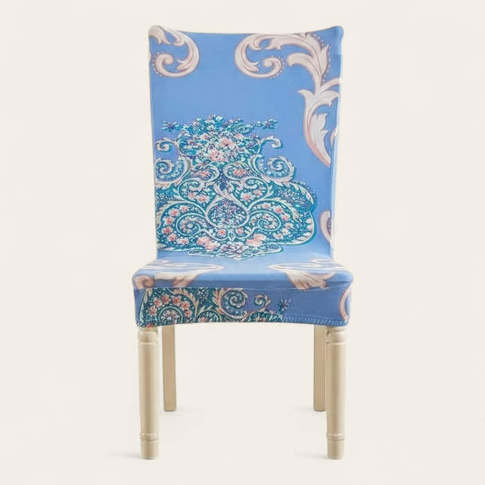 Chair Cover – Paisley Print – Stormy Blue
