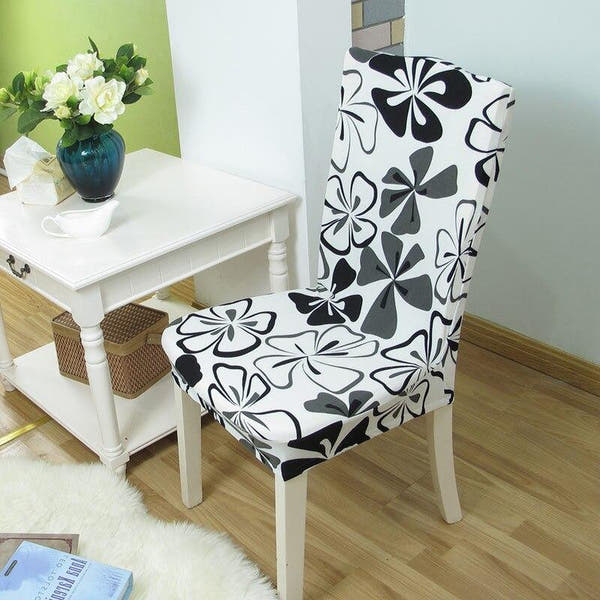 Chair Cover – Floral Print – Black & White